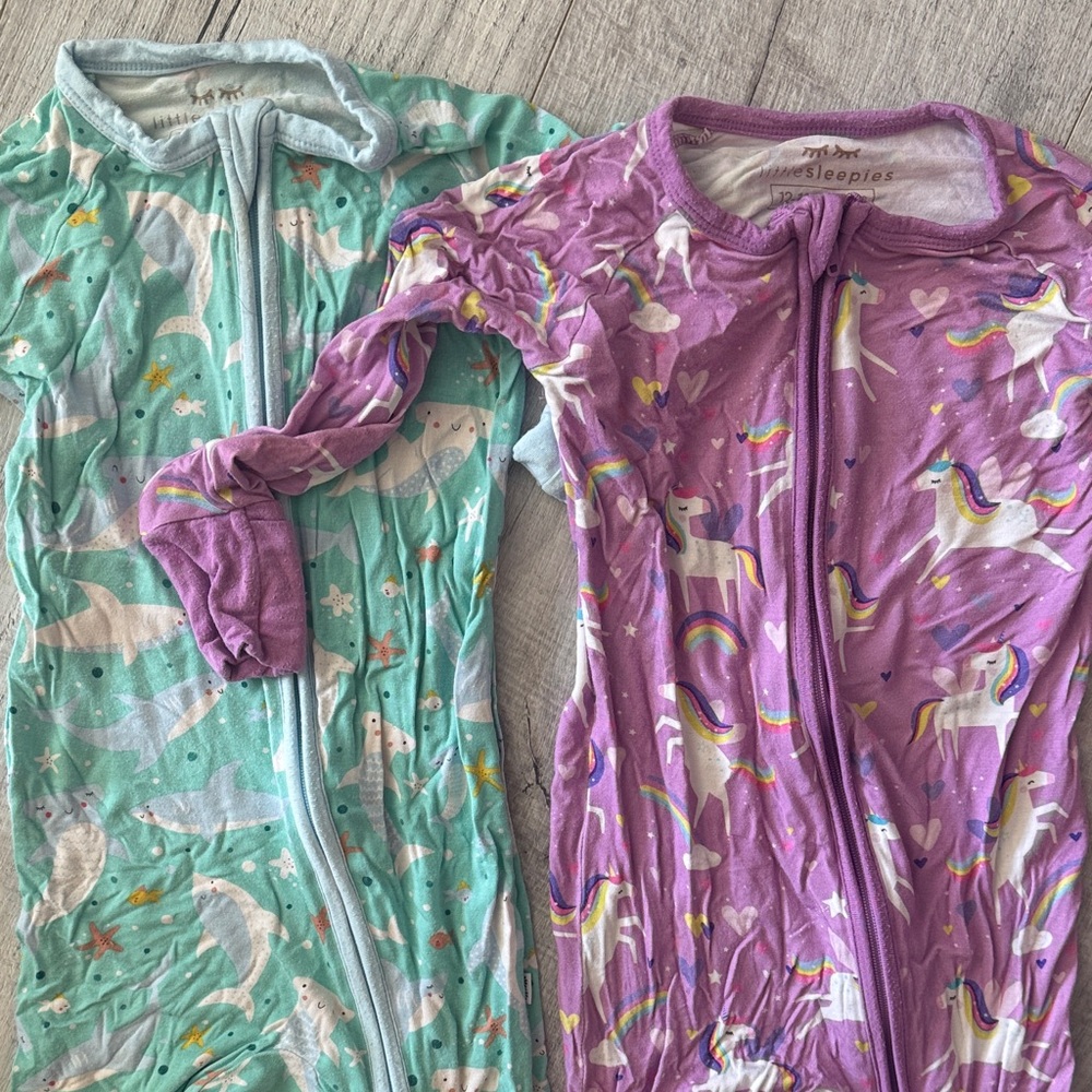 Little Sleepies 12-18 month pajamas- set of 2